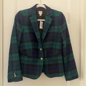 J. Crew Green and Blue Plaid Blazer